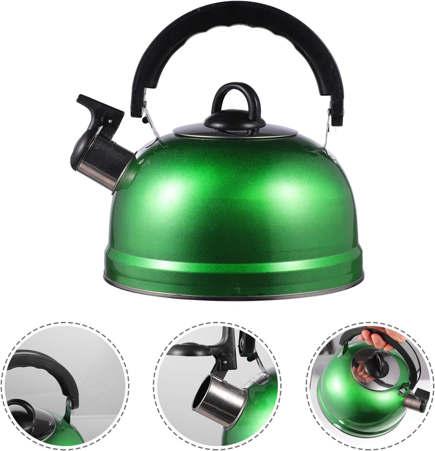 Cabilock 1 hervidor de gas con tapa de gas, tetera hervida con tapa de gas, estufa de té, hervidor de té, tetera superior, hervidor de agua,