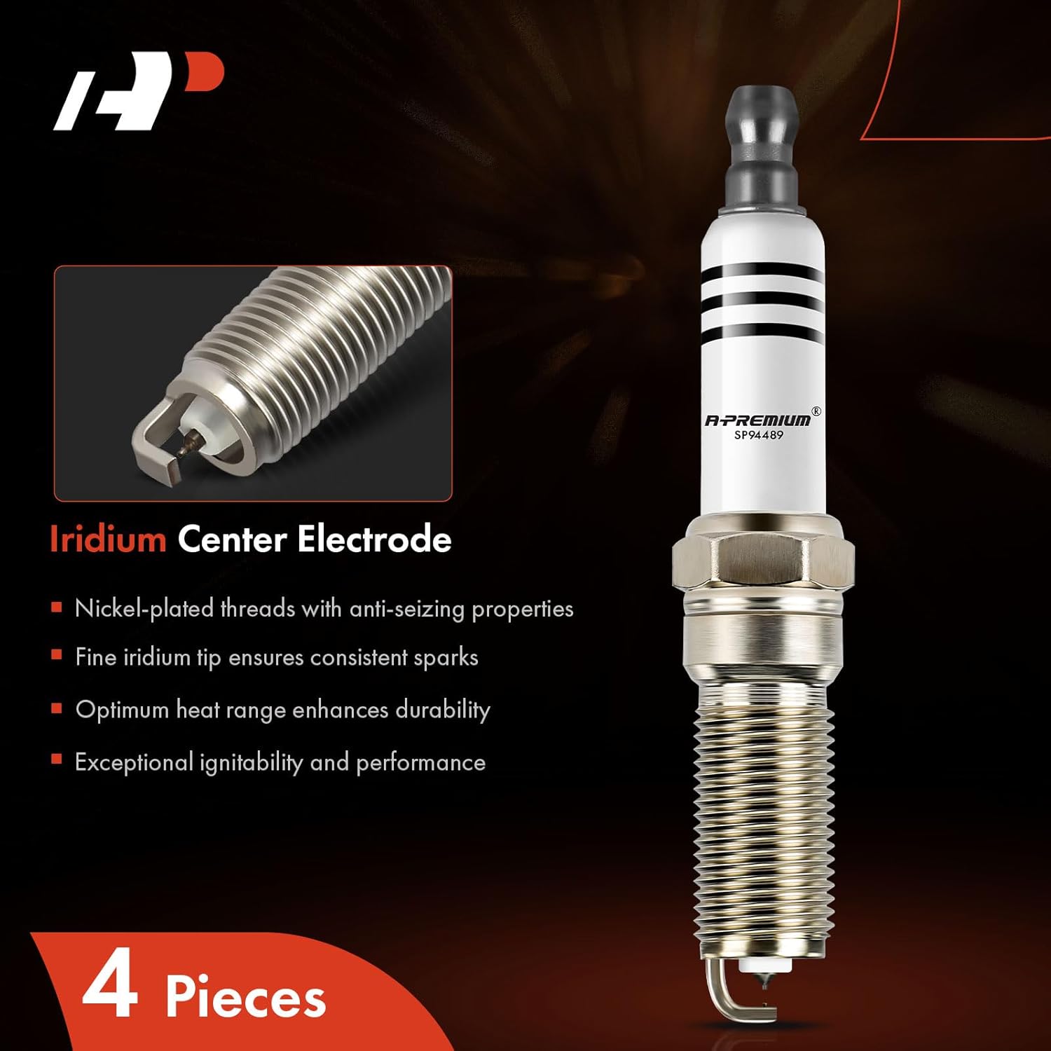 A-Premium 4 bujías de platino iridio compatibles con vehículos Buick, Cadillac, Chevrolet y GMC – Envision, Regal, ATS, CT6, CTS, Equinox, Malibu y