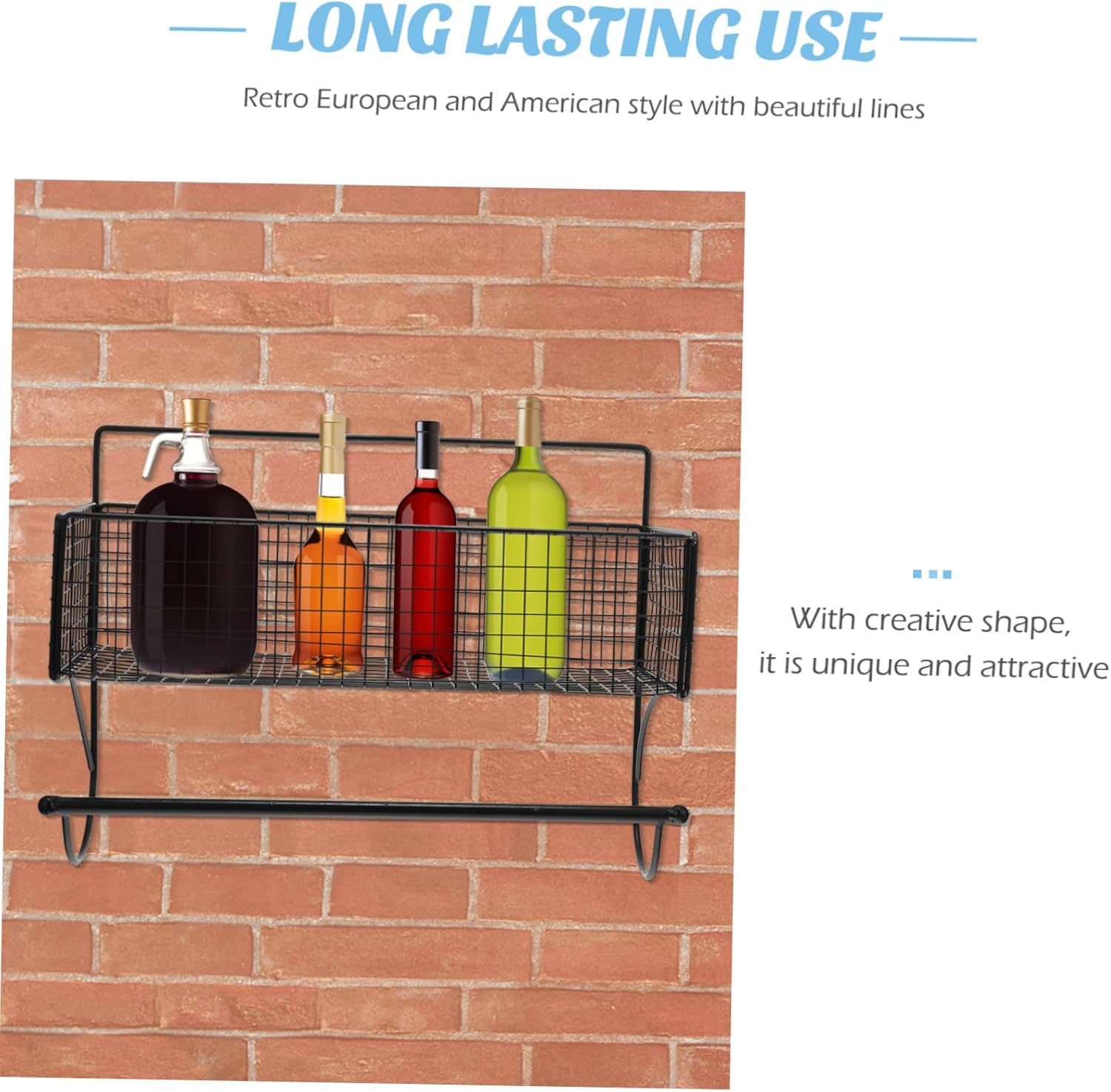 Cabilock Estante de almacenamiento para papel higiénico, estante de almacenamiento de baño, cesta de rejilla, organizador de pared, cesta