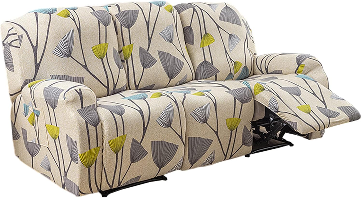 NILUOH Fundas de sofá reclinable de 8 piezas, fundas elásticas para sofá reclinable de 3 asientos, protector de muebles con parte inferior elástica