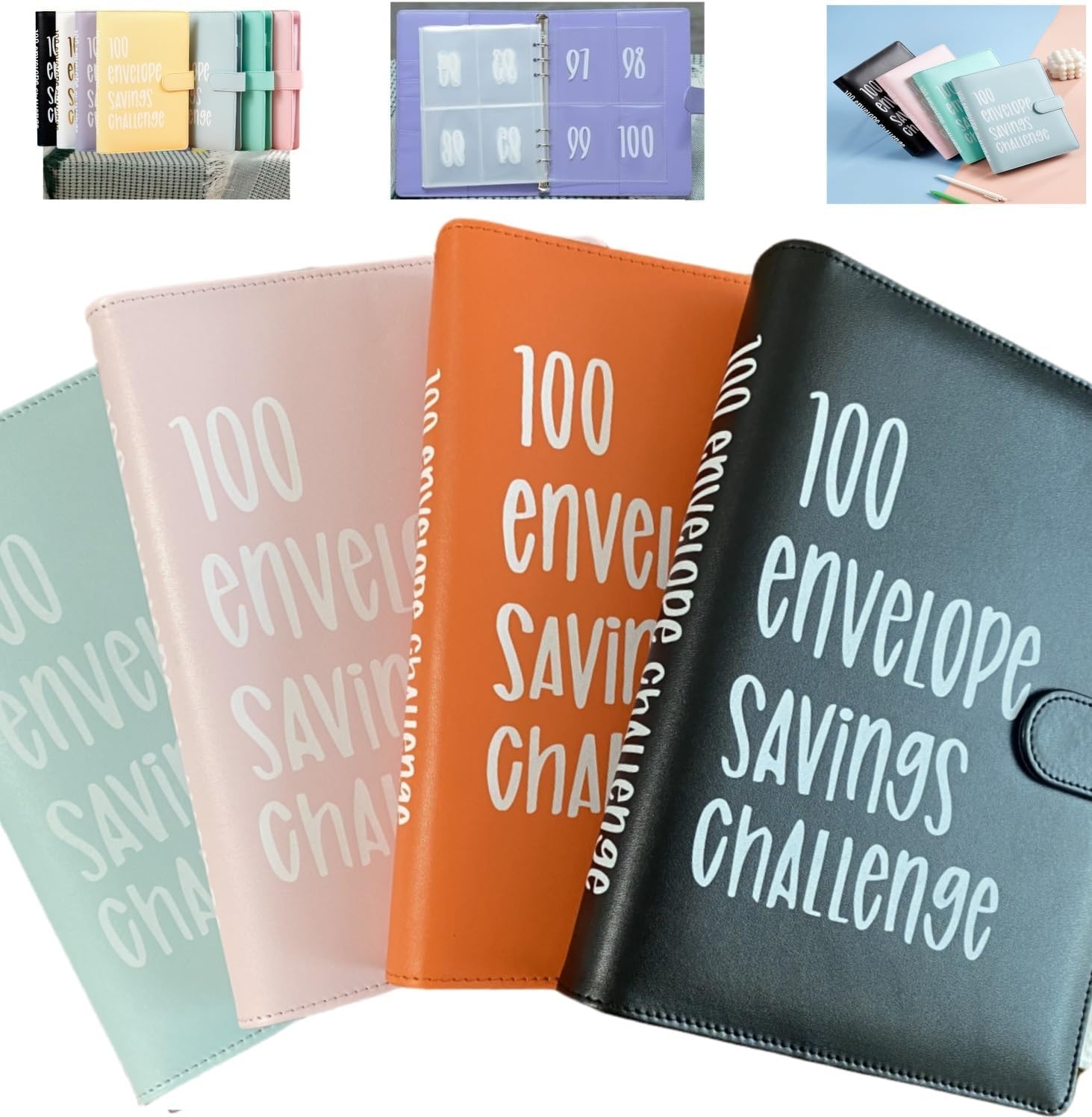 Carpeta de desafío de 100 sobres, manera fácil y divertida de ahorrar $5,050, libro de desafíos de ahorro, carpeta de libros de presupuesto de
