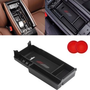 Xotic Tech – Reposabrazos para consola central interior, caja organizadora de almacenamiento para teléfono, monedas, tarjeta, bandeja de cajón + Xotic Tech – Reposabrazos para consola central interior, caja organizadora de almacenamiento para teléfono, monedas, tarjeta, bandeja de cajón +