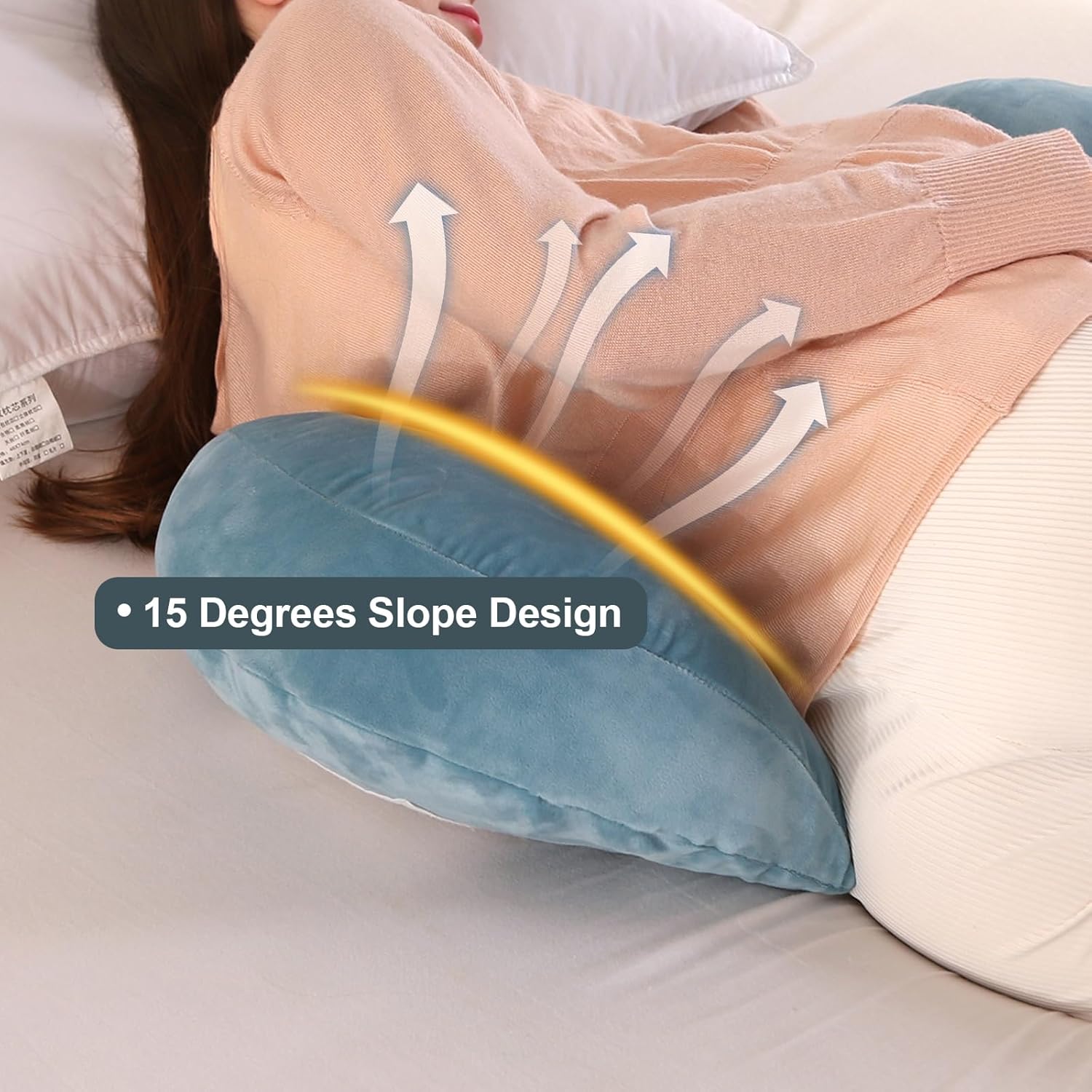 Almohadas de terciopelo para dormir, almohada de maternidad, almohada corporal de embarazo para espalda, piernas, vientre, caderas de mujeres
