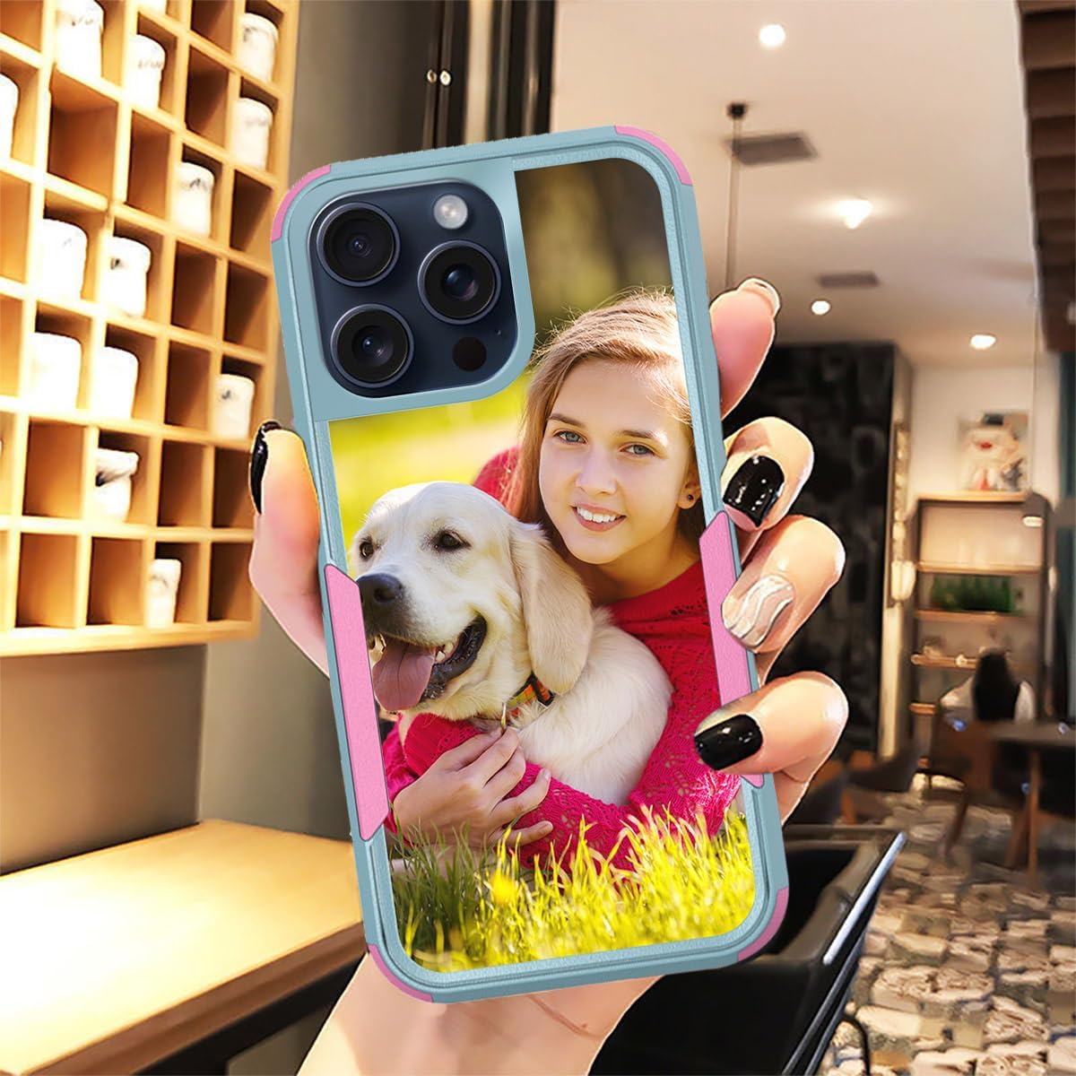 Funda de regalo personalizada para iPhone 15 14 13 Mini 12 11 Pro Max Apple de grado militar  Imagen personalizada, logotipo, palabras, fotos para