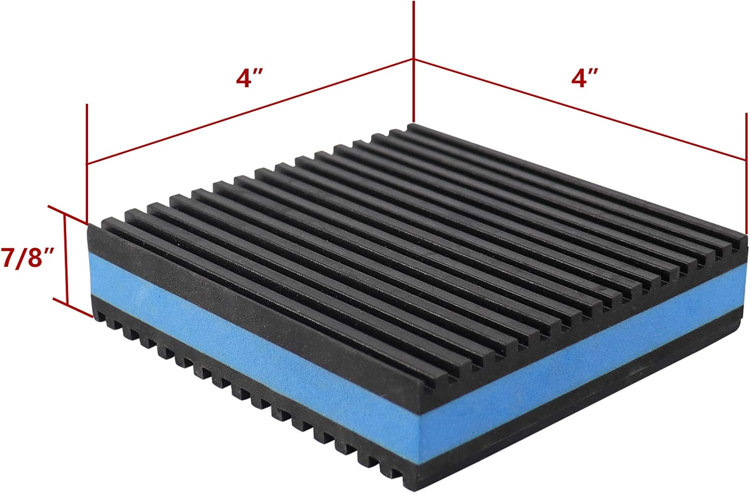 LBG Products Almohadillas de aislamiento de goma antivibración, 4 x 4 x 78 pulgadas, almohadilla de EVA azul resistente para aire acondicionado,