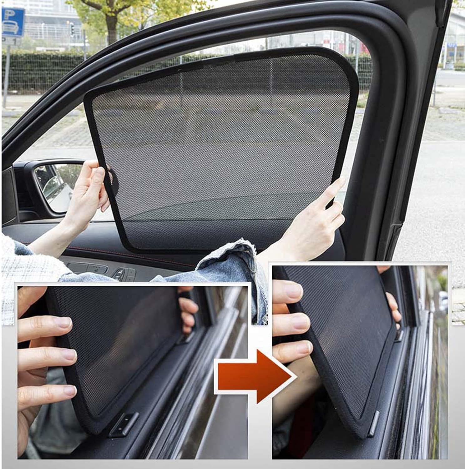 Para Mazda2 Hatchback 2014-2018. Pantalla magnética para ventana lateral de automóvil para niños, cortina de automóvil, ventanas laterales,