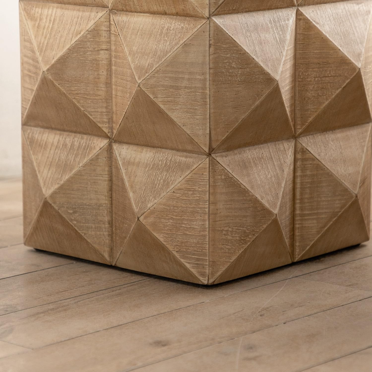 Mesa de centro cuadrada grande con forma de diamante, mesa de centro de bloque, mesa de centro de madera con 2 cajones para sala de estar (mesa