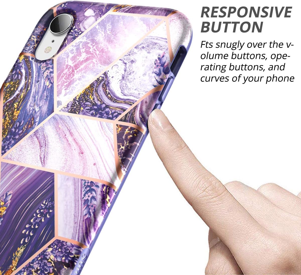SURITCH Funda para iPhone XR, Protector de pantalla integrado Protección híbrida de cuerpo completo, doble capa de silicona suave a prueba de