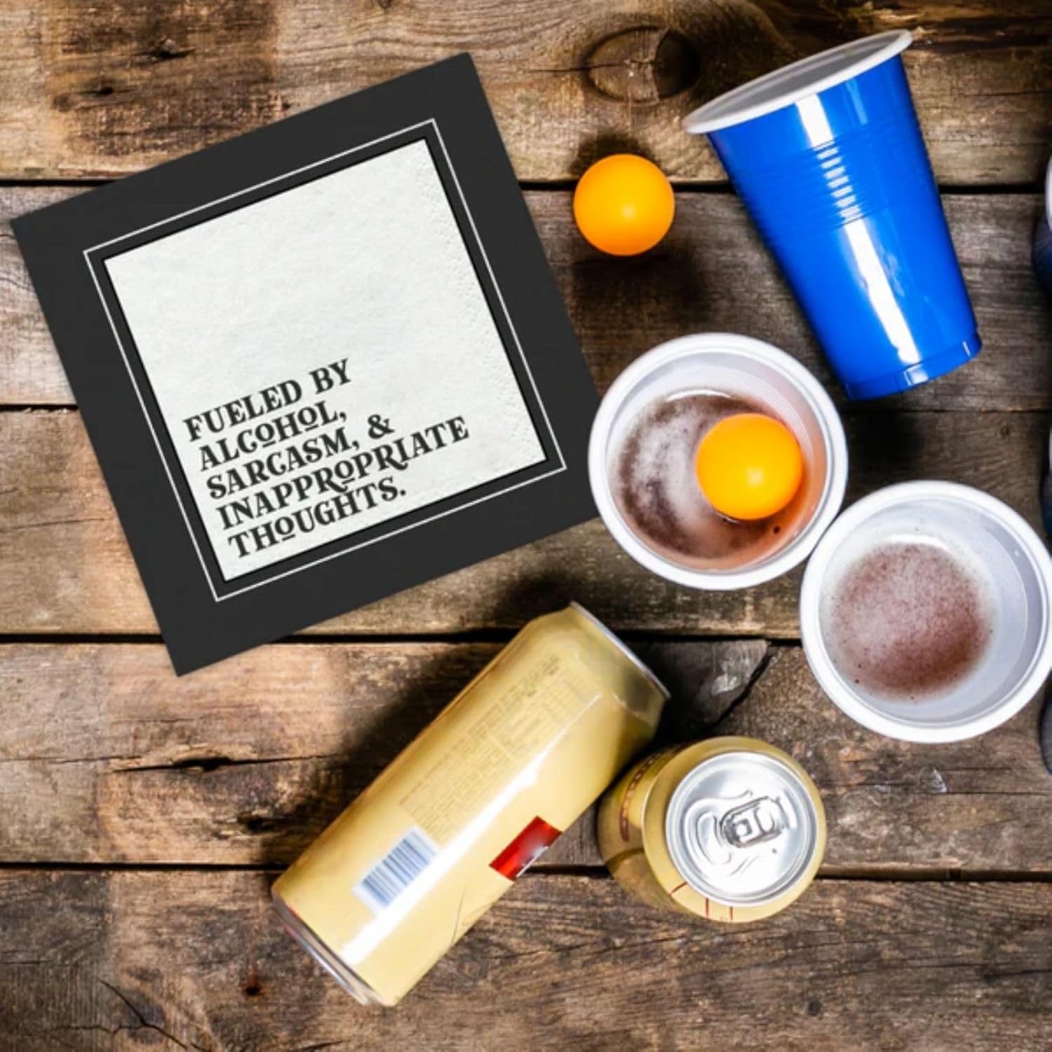 Divertidas servilletas de cóctel boutique, perfectas para cualquier celebración de 5 x 5 pulgadas (paquete de 20) (alimentadas por alcohol)