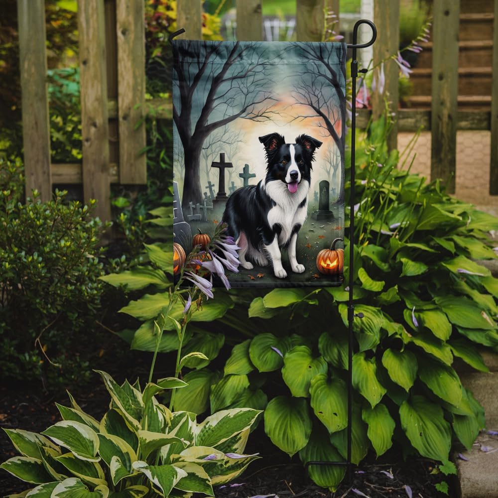 Caroline’s Treasures DAC2018GF Border Collie Spooky Halloween Garden Flag Mailbox Flag Decorative Yard Flag Banner Outside Patio Artwork Yard Flower