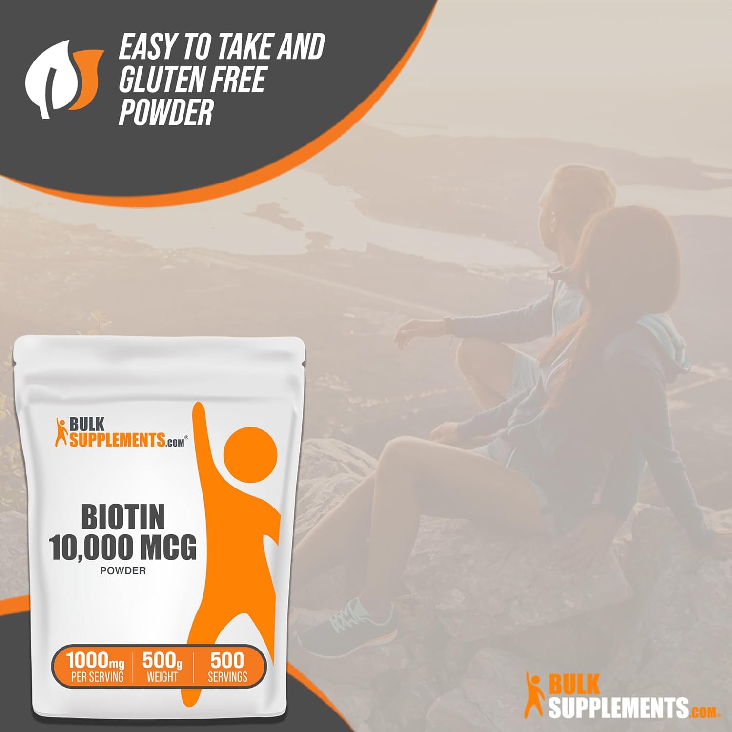 BulkSupplements.com Biotin 10000mcg Polvo – Polvo de biotina, suplemento de biotina, vitaminas de biotina para el cabello, la piel y las uñas, sin