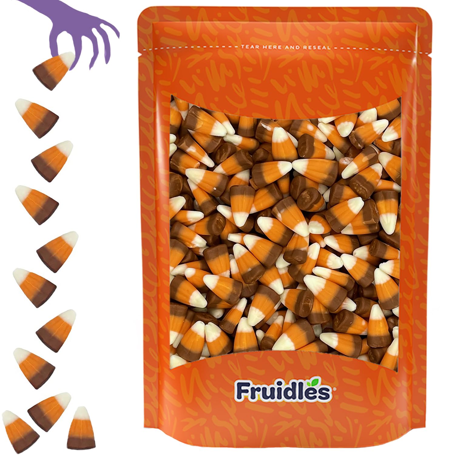 Golosinas de maíz dulce de Halloween, sin gluten, aperitivos divertidos y festivos (maíz dulce indio espeluznante, media libra)
