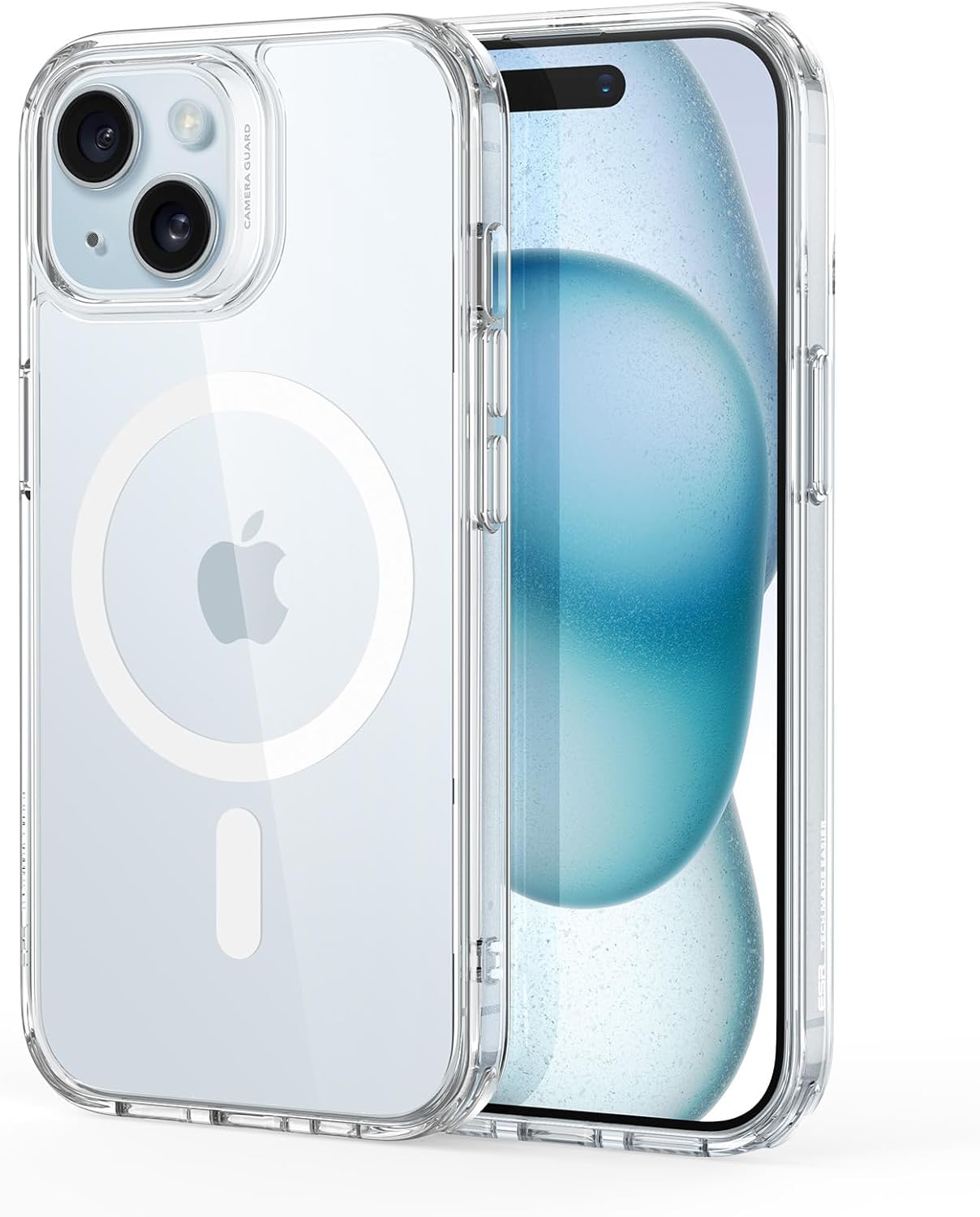 ESR Funda para iPhone 15, compatible con MagSafe, protección de grado militar, resistente al amarillamiento, parte trasera resistente a los