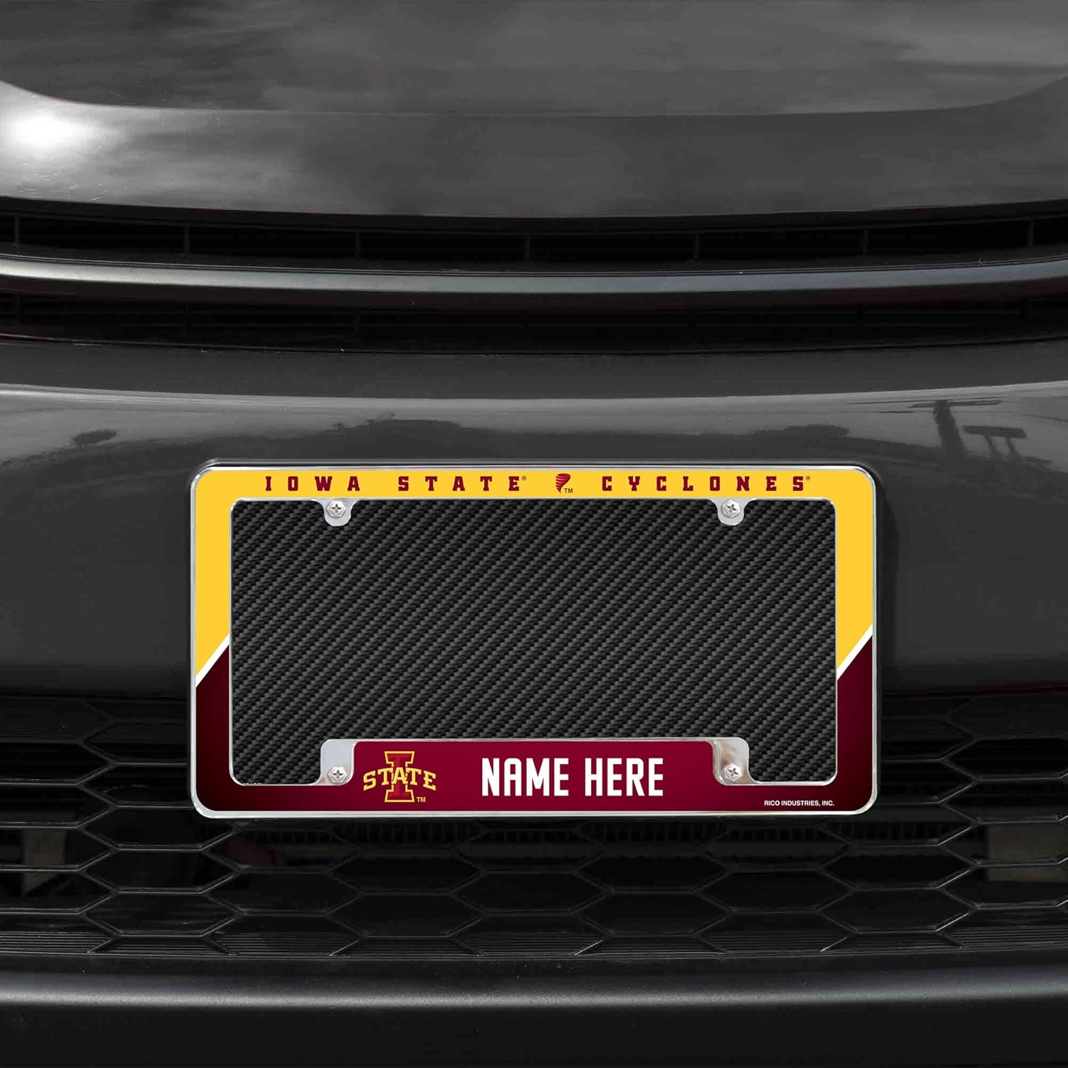 Rico Industries NCAA Iowa State Cyclones – Marco para placa de automóvil cromado, de 12 x 6 pulgadas, para automóvil, camión, SUV