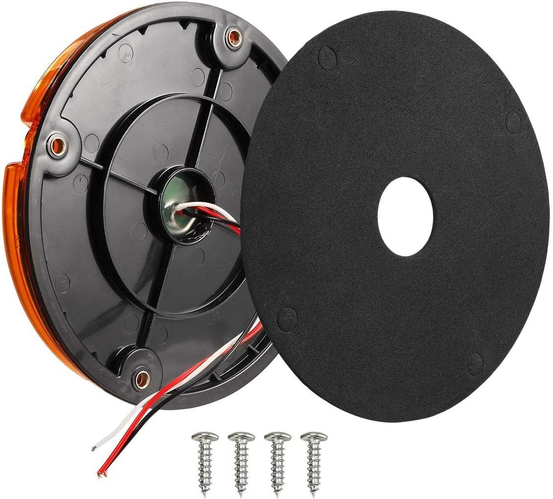Partsam 2 luces traseras LED redondas de 7 pulgadas para remolque, 17 luces LED impermeables para estacionamiento, luces intermitentes con juntas