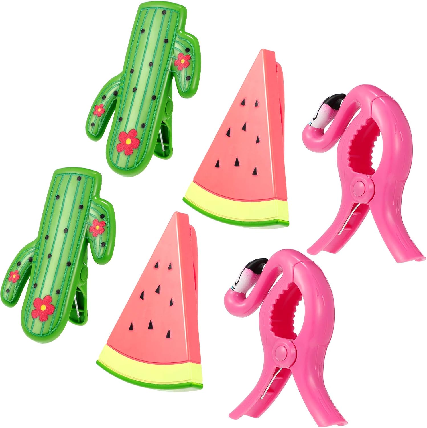 6 clips para toallas de playa, clips para silla, clips para toallas, alfileres de ropa en divertidos colores brillantes, tamaño jumbo para tumbonas