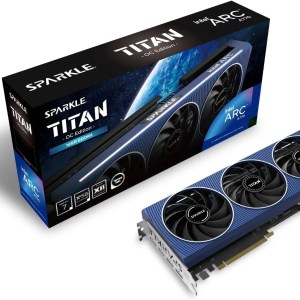 Sparkle Intel Arc A770 Titan OC Edition, 16 GB GDDR6, ThermalSync, refrigeración rasgada, ventilador axial, placa trasera de metal, SA770T-16GOC Sparkle Intel Arc A770 Titan OC Edition, 16 GB GDDR6, ThermalSync, refrigeración rasgada, ventilador axial, placa trasera de metal, SA770T-16GOC