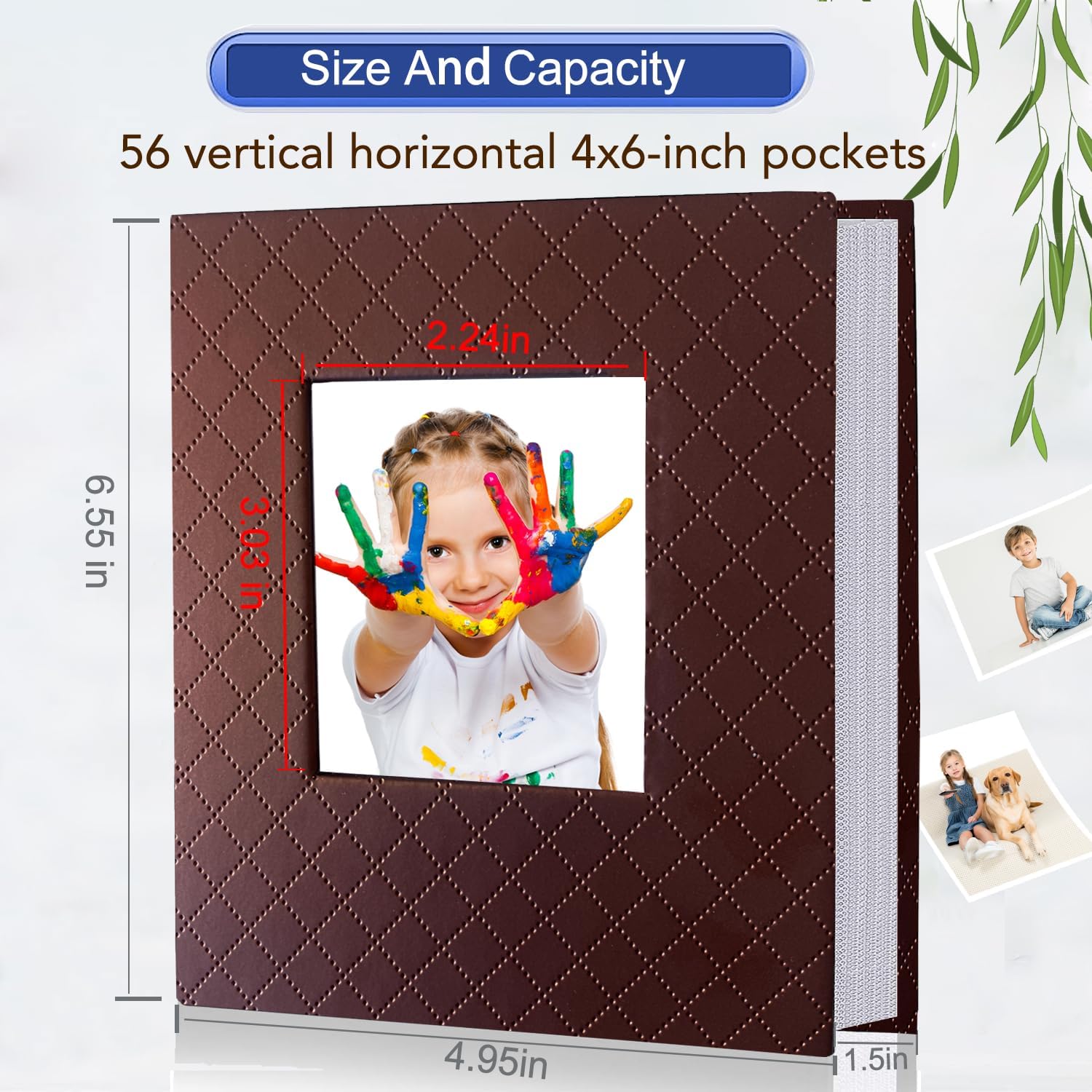 Zoview Art Álbum de fotos pequeño portátil de 4 x 6 pulgadas, cada 28 páginas transparentes con capacidad para 56 imágenes, mini álbumes de piel