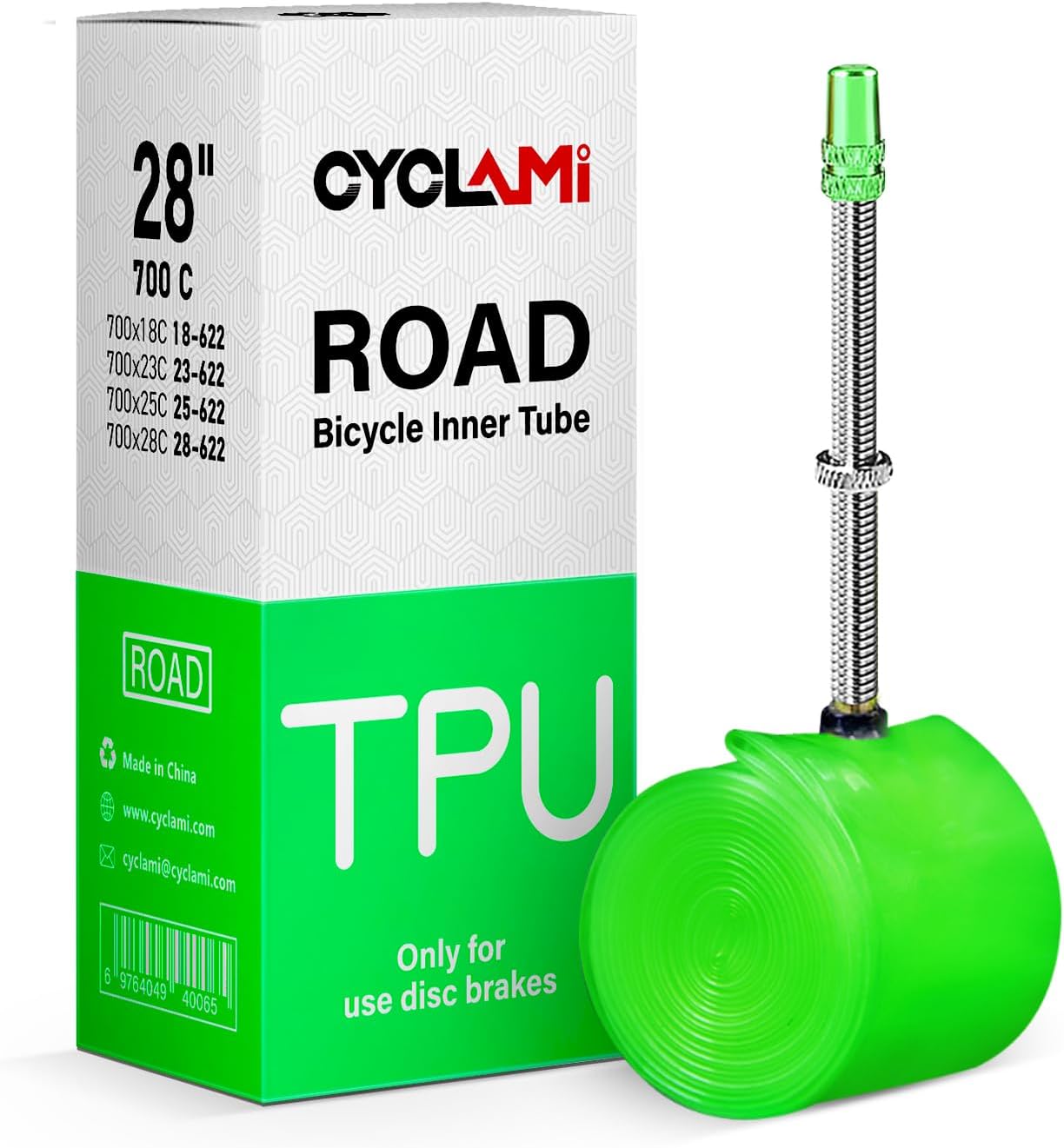Paquete de 2 tubos interiores de TPU CYCLAMI 700C x 18-28C con válvulas Presta de metal de 1.772 in2.362 in3.150 in (incluye 4 piezas de kit de