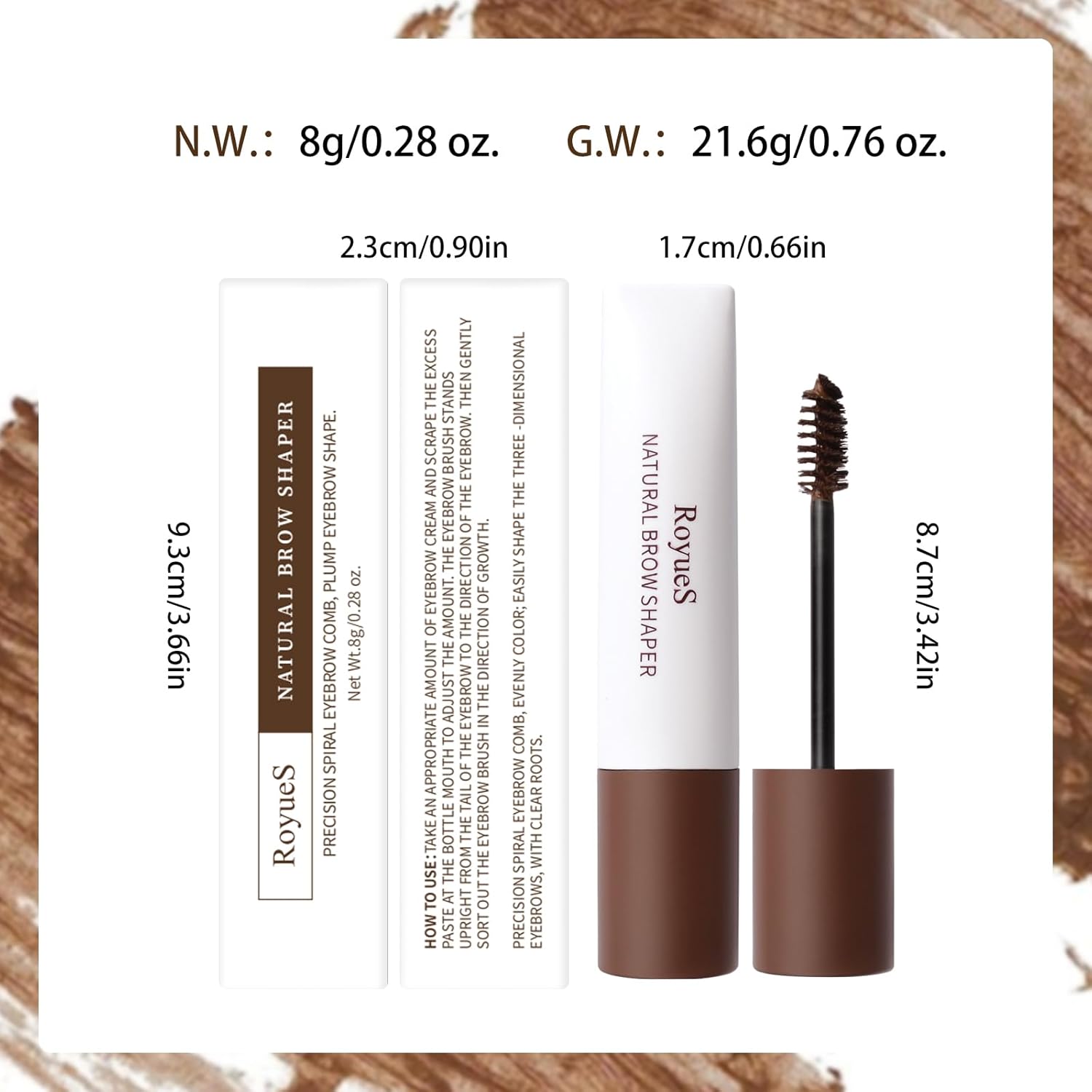 AKARY Gel transparente para cejas impermeable con cepillo, pegamento para cejas instantáneo, cosméticos para levantar cejas, a prueba de sudor,