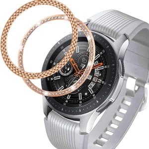 Fundas compatibles con Samsung Gear S3 FontierClassicGalaxy Watch 1.811 inGalaxy Watch 4 Classic 1.811 in, Bling Diamon + Rhombus cubierta de anillo Fundas compatibles con Samsung Gear S3 FontierClassicGalaxy Watch 1.811 inGalaxy Watch 4 Classic 1.811 in, Bling Diamon + Rhombus cubierta de anillo