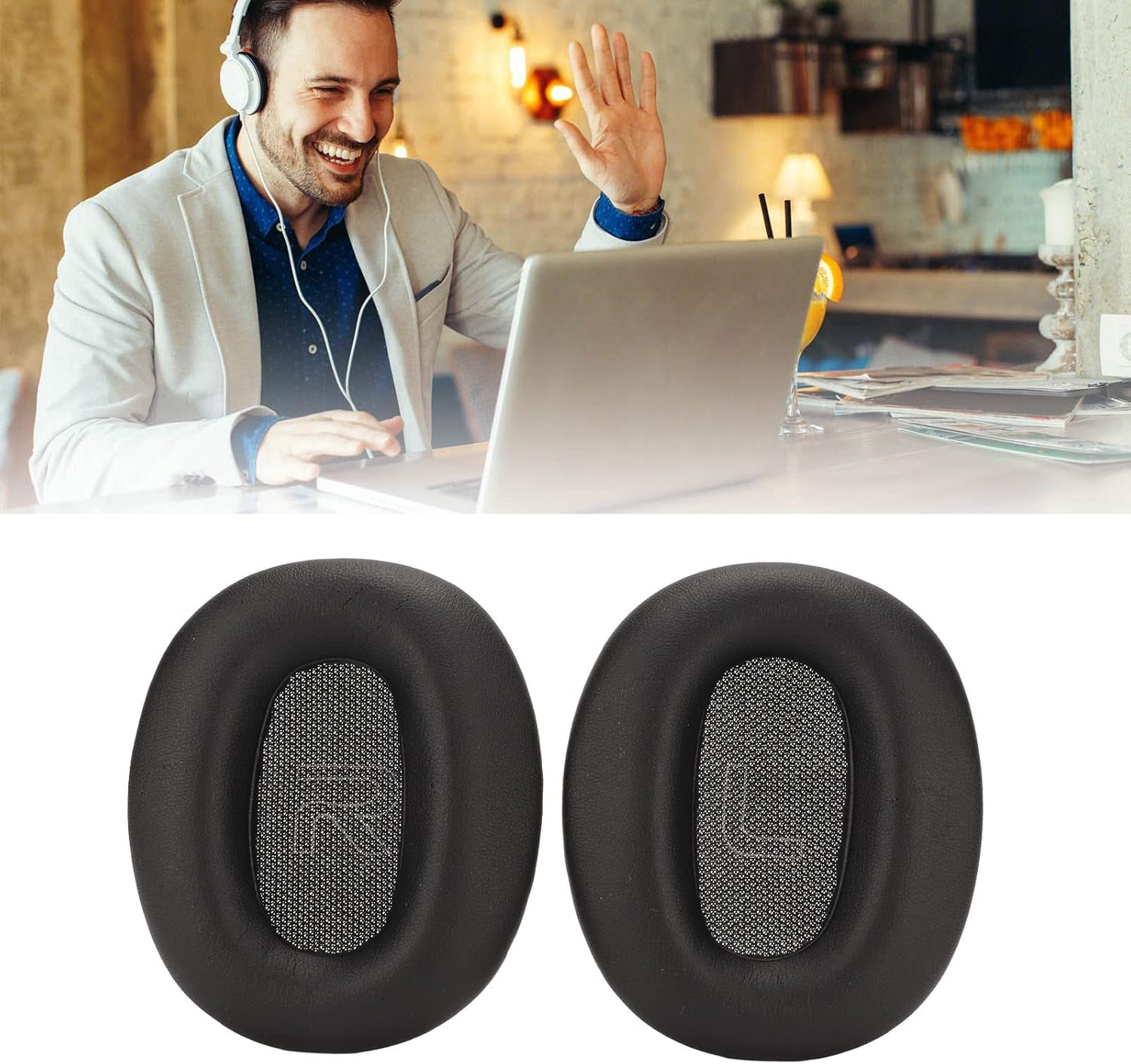 2 almohadillas para los oídos, cojín universal de repuesto para auriculares Edifier W820BT W828NB auriculares, suave, cómodo y de bajo ruido