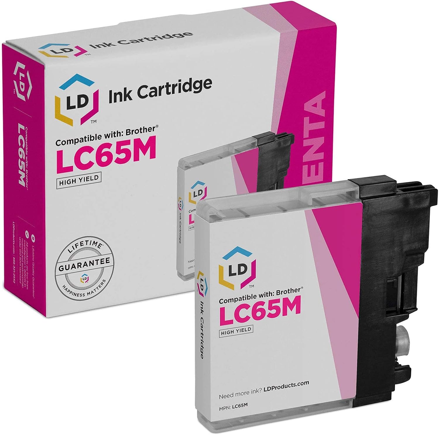 Cartucho de tinta compatible LD para Brother LC65M High Yield (Magenta)