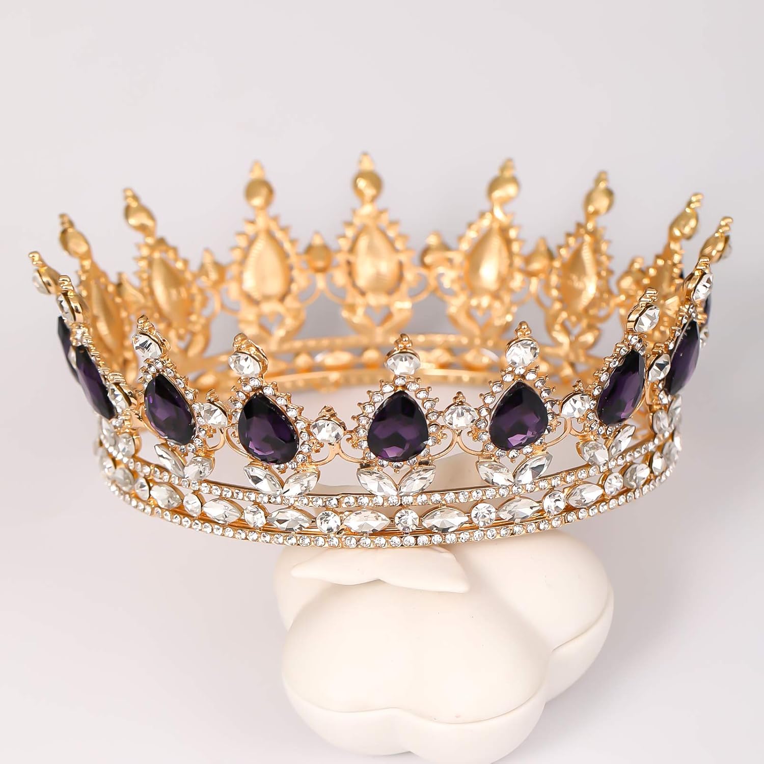 Corona de reina con diamantes de imitación, coronas y tiaras de boda para mujer, accesorios para el cabello, corona de cumpleaños de princesa,
