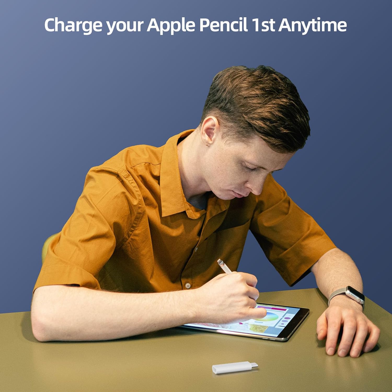 iMangoo Adaptador macho USB-C a lápiz de 1 generación para iPad de 10, emparejamiento y carga Bluetooth para Apple Pen iPencil Gen 1 con iPad 10