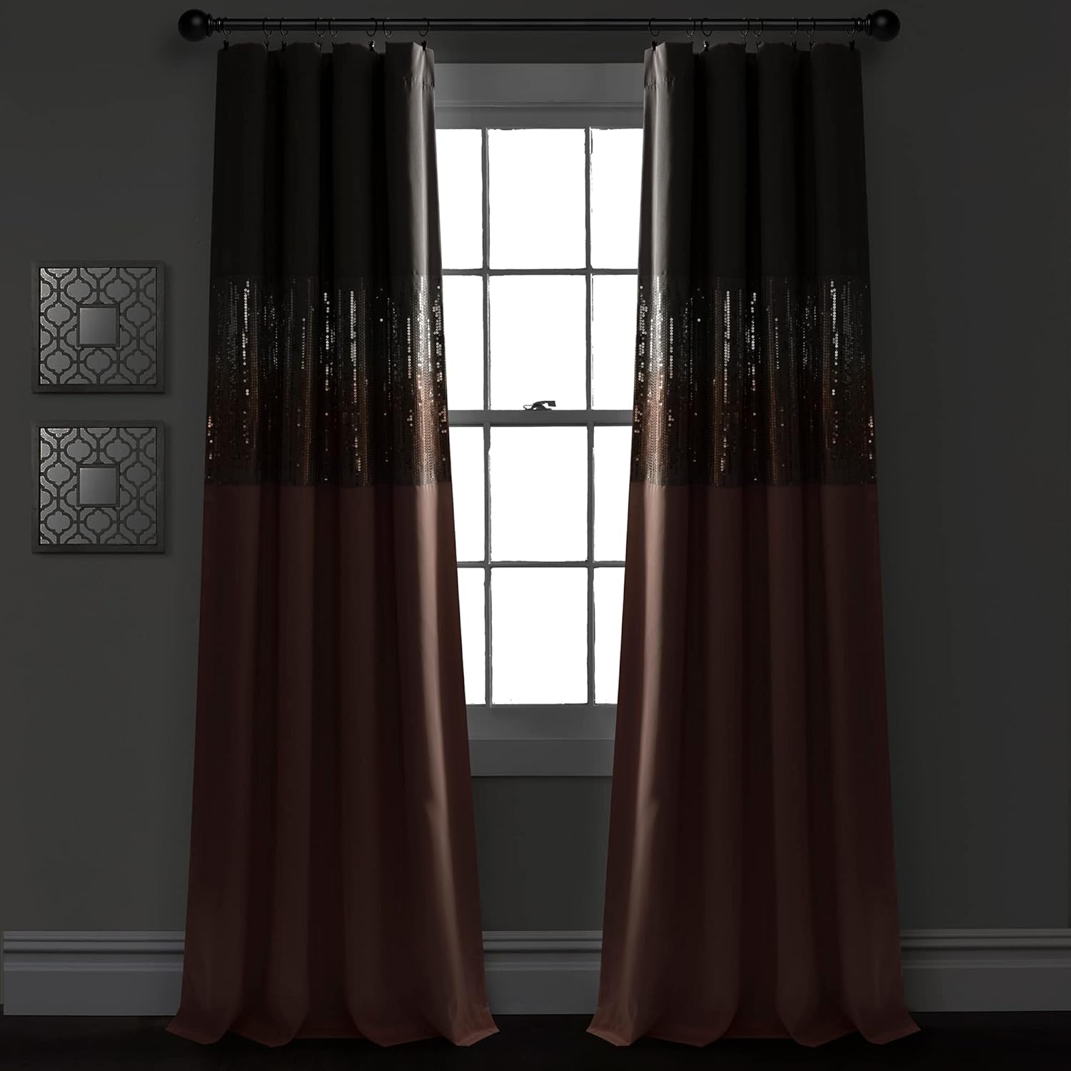 Lush Decor Night Sky Panel de cortina 100% opaco, para sala, dormitorio, comedor (cortina individual), 42 pulgadas de ancho x 84 pulgadas de largo,