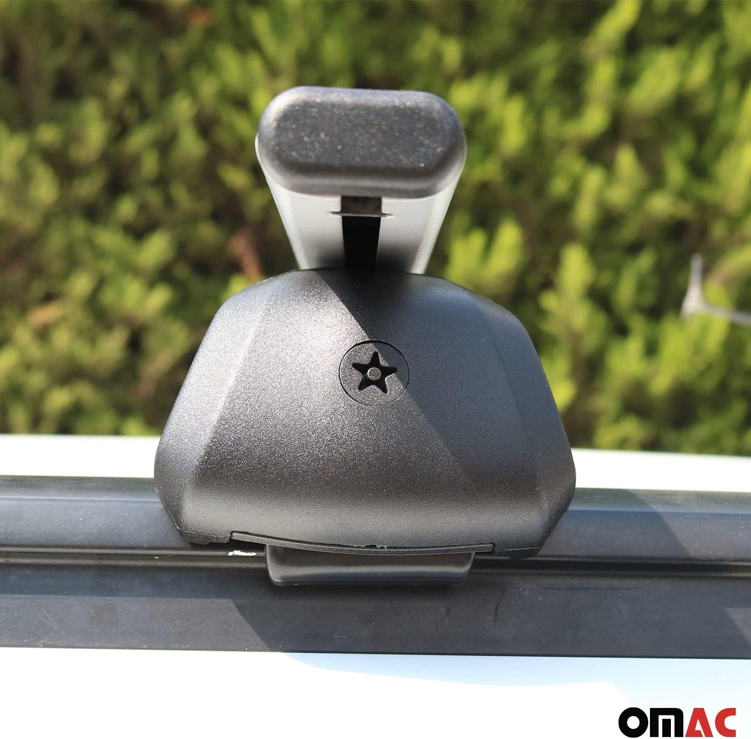 OMAC Portaequipajes portaequipajes barras transversales de hierro para Mazda CX-90 2024 gris 2 piezas antirrobo para viajes, kayak, canoa, surf,