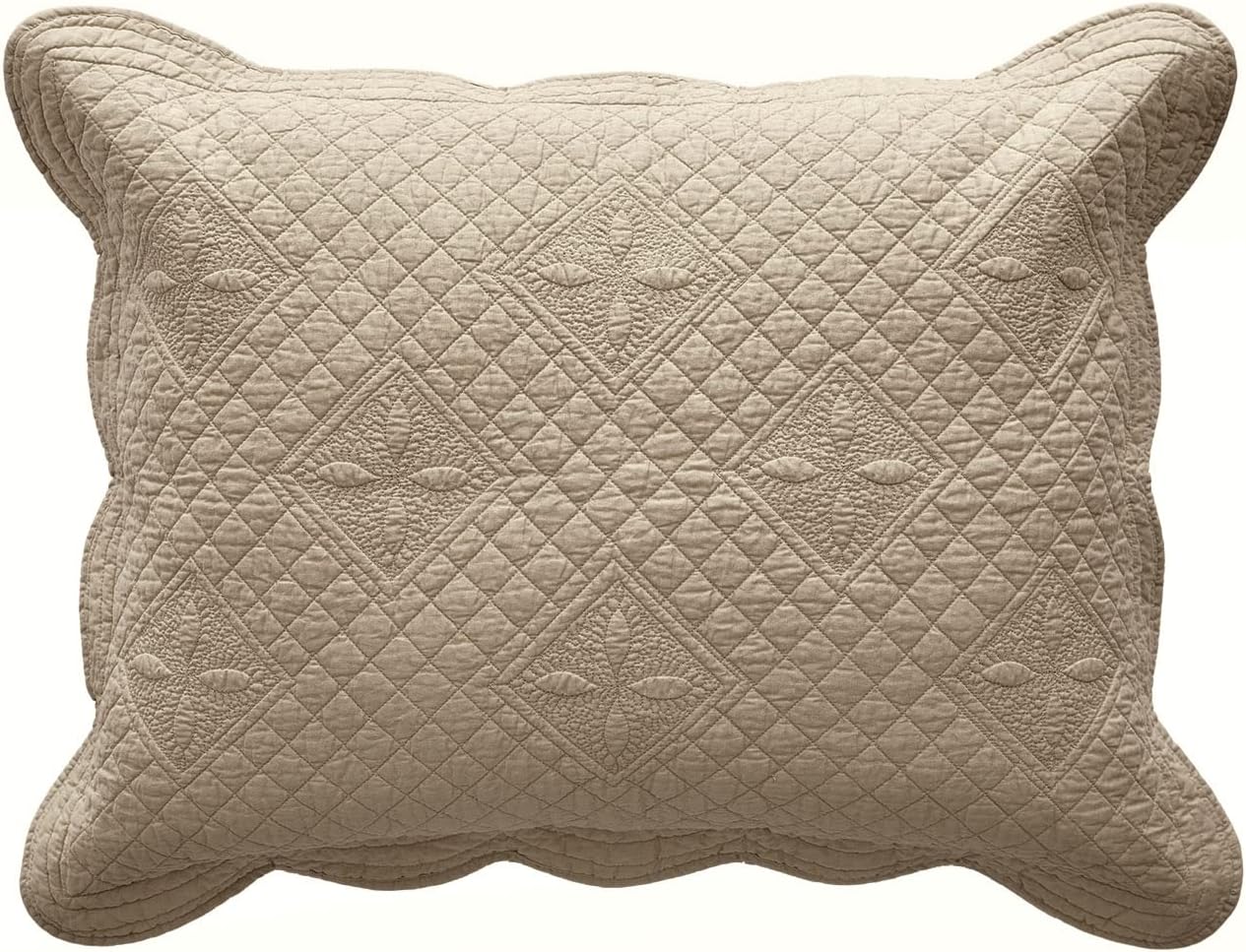 Calla Angel Sage Garden – Funda de almohada acolchada de algodón puro de lujo, estándar, 20 x 26 pulgadas, café
