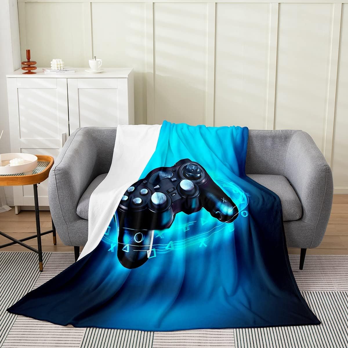 Manta de forro polar para juegos para cama, sofá, sofá, manta mullida de franela con estampado de videojuegos para todas las estaciones, manta de