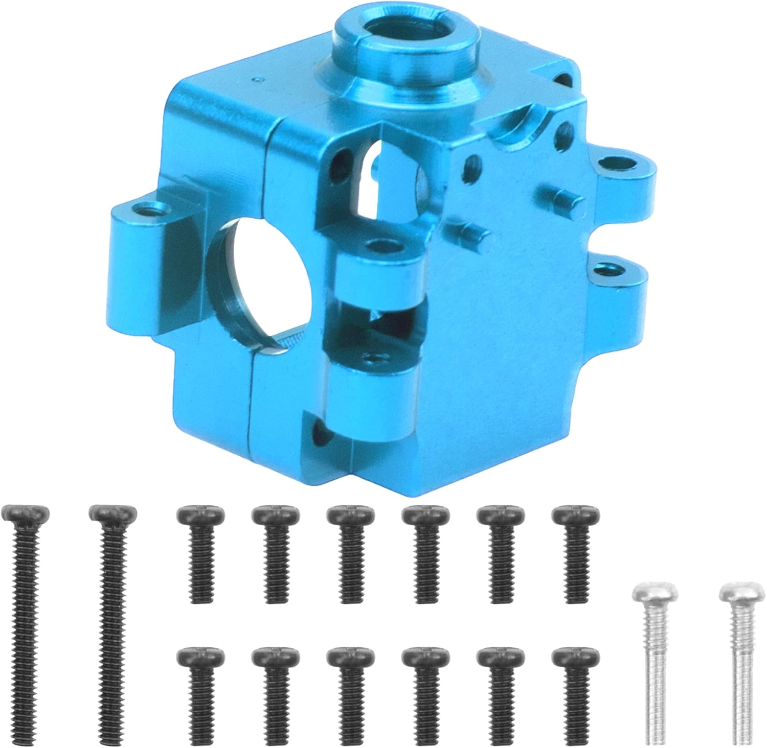 Vgoohobby Carcasa de caja de cambios diferencial de aleación de aluminio, carcasa de caja de engranajes, compatible con Wltoys 284131 K969 K989 P929