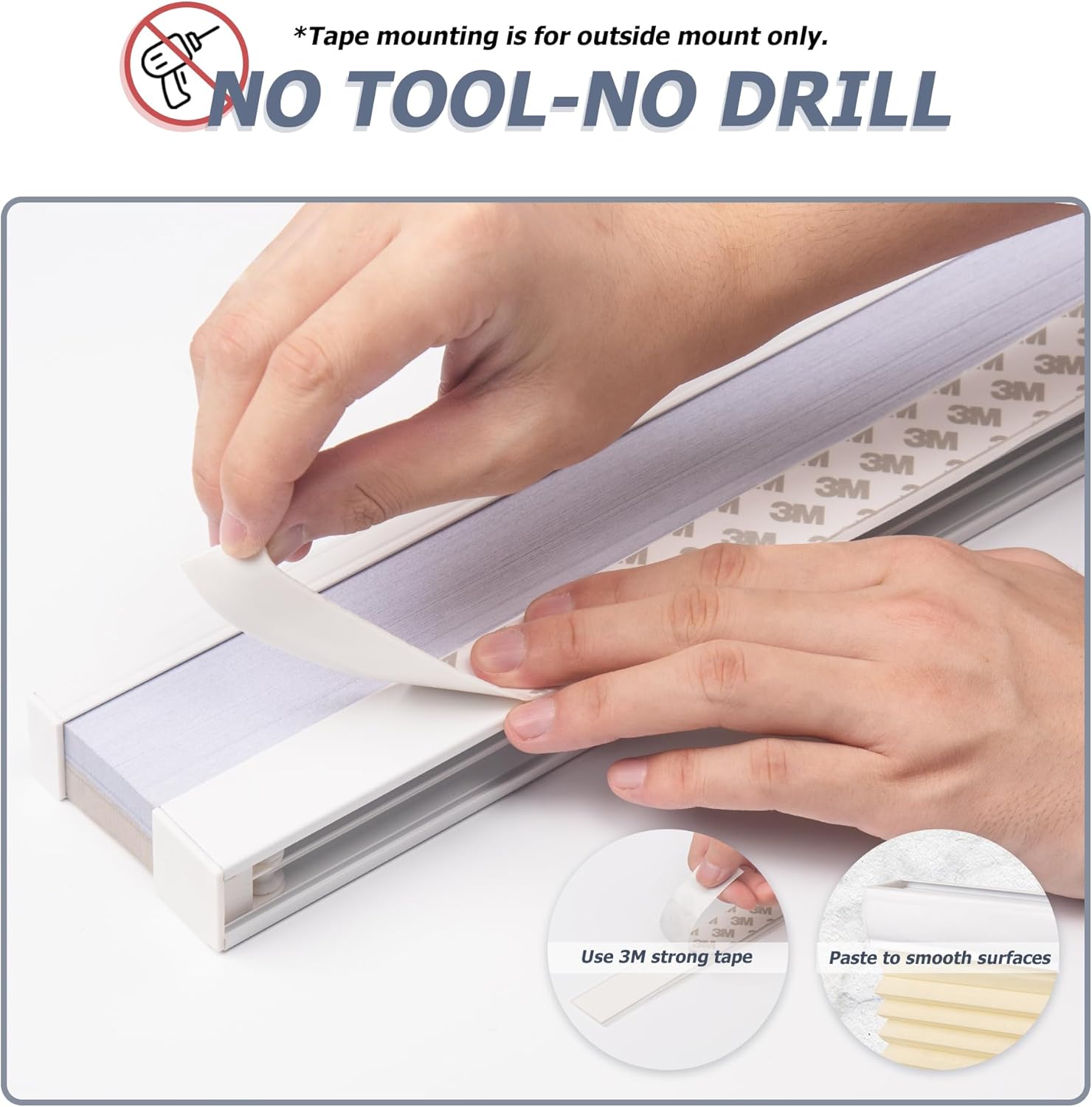 LazBlinds No Tools No Drill – Persianas celulares sin cordones, opacas con diseño de panal para oscurecer la habitación, persianas plisadas para