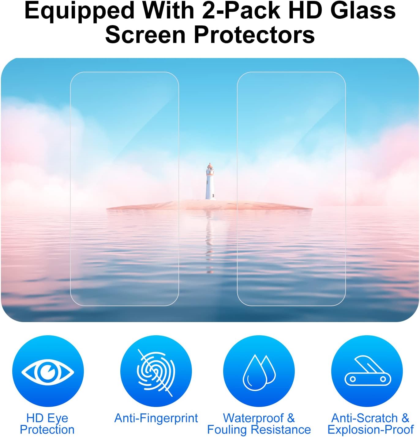 J&D Funda compatible con Samsung Galaxy A54, funda protectora de grado militar resistente con (paquete de 2) protector de pantalla de vidrio