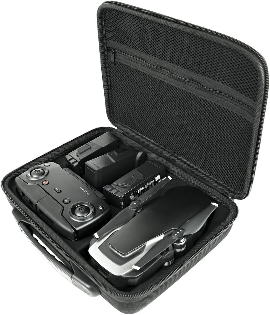 MAVIC AIR GO CASE (DRONEGEAR EDITION) Carcasa rígida compacta DJI MAVIC AIR BODY, CONTROLLER, y 3 PILAS DE REPUESTO -Funda de viaje de nailon