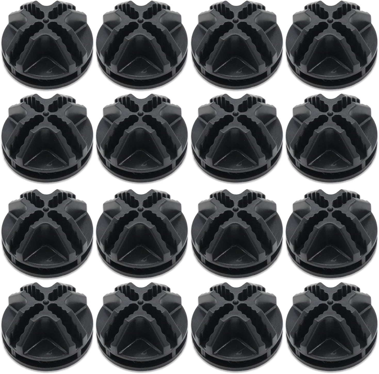 Paquete de 16 conectores organizadores de rejilla de plástico para almacenamiento modular de armario y estanterías de rejilla metálica, conectores