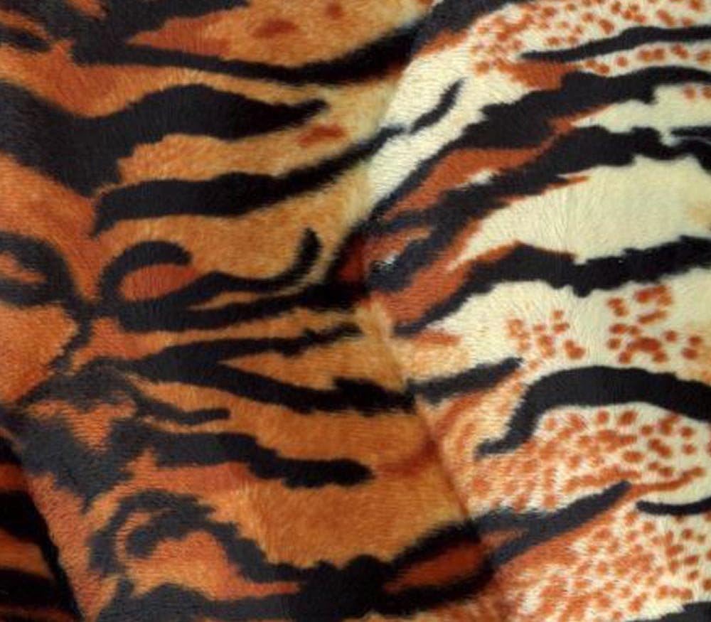 Tela Velboa de piel sintética de animal sintético, tigre naranja, 60 pulgadas de ancho, vendido por The Yard