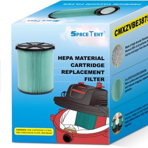 SpaceTent Paquete de 1 filtro de cartucho de repuesto HEPA CMXZVBE38753 para aspiradora CRAFTSMAN de 5 a 20 galones, parte # 9-38753, 38753 SpaceTent Paquete de 1 filtro de cartucho de repuesto HEPA CMXZVBE38753 para aspiradora CRAFTSMAN de 5 a 20 galones, parte # 9-38753, 38753