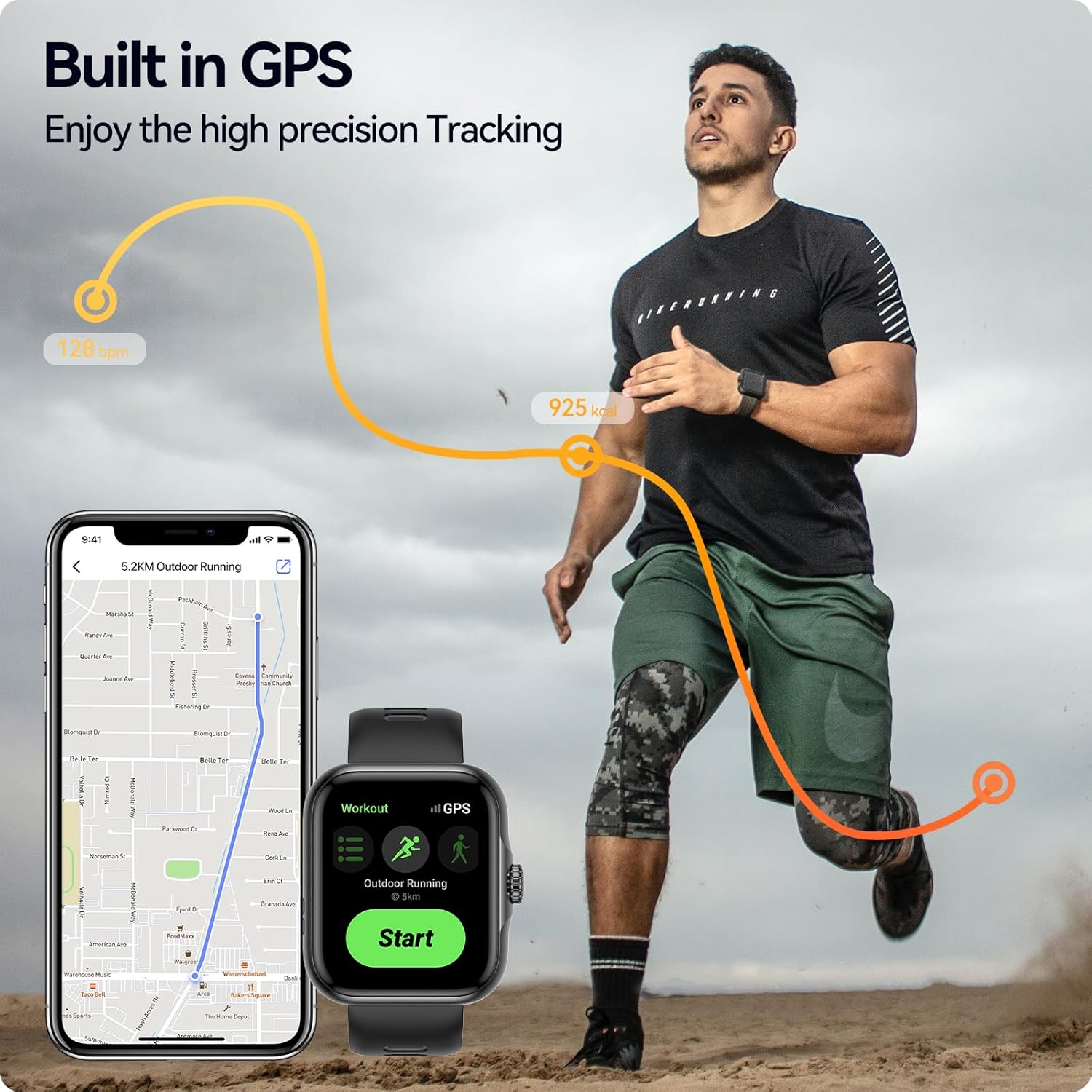 Reloj inteligente Ultra para hombres y mujeres, pantalla AMOLED de 1.78 pulgadas, rastreador de actividad y relojes inteligentes, GPS Fitness Traker