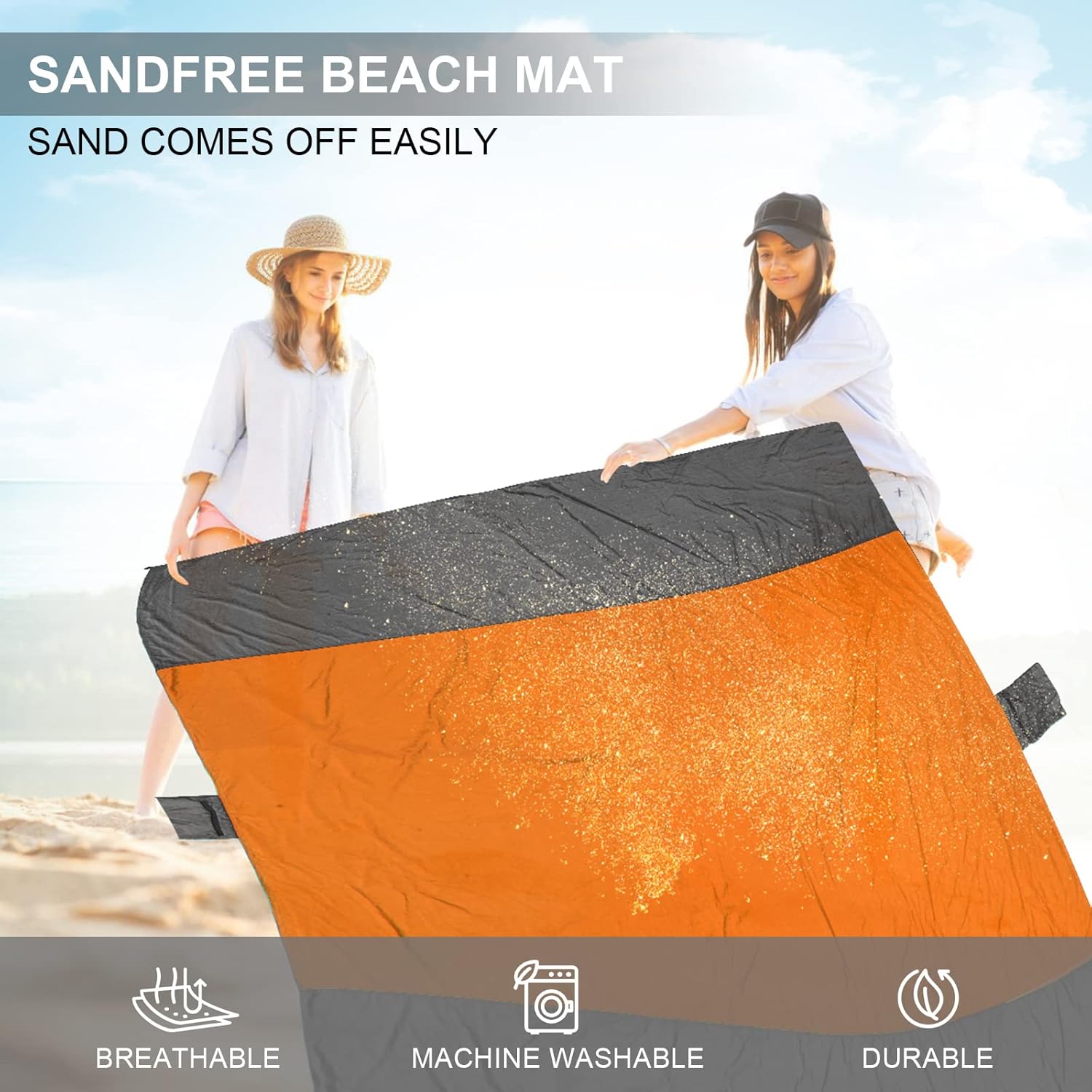 kegemor Manta de playa impermeable a prueba de arena, extra grande, de gran tamaño, 120 x 108 pulgadas, portátil, ligera, para exteriores, para
