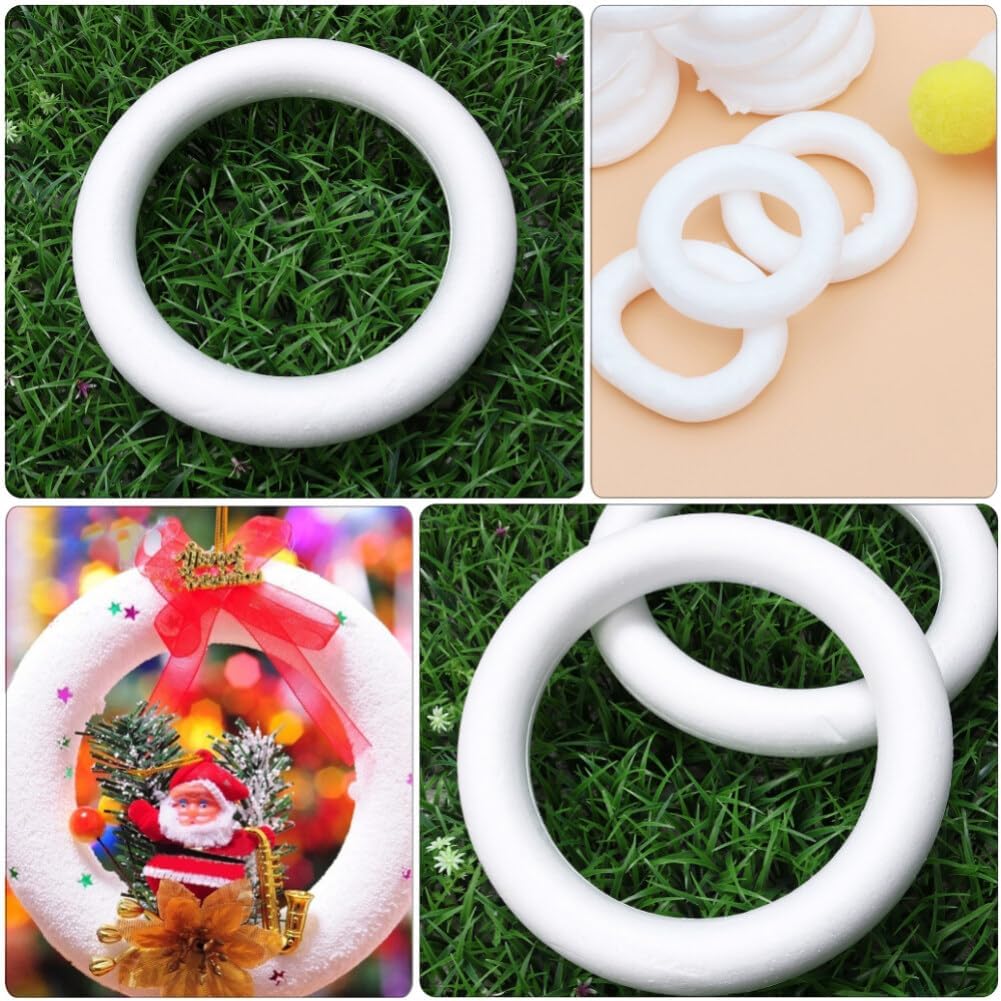 Kisangel 12 unidades de forma de corona de espuma, círculos de espuma para manualidades, discos redondos de espuma floral para proyectos de