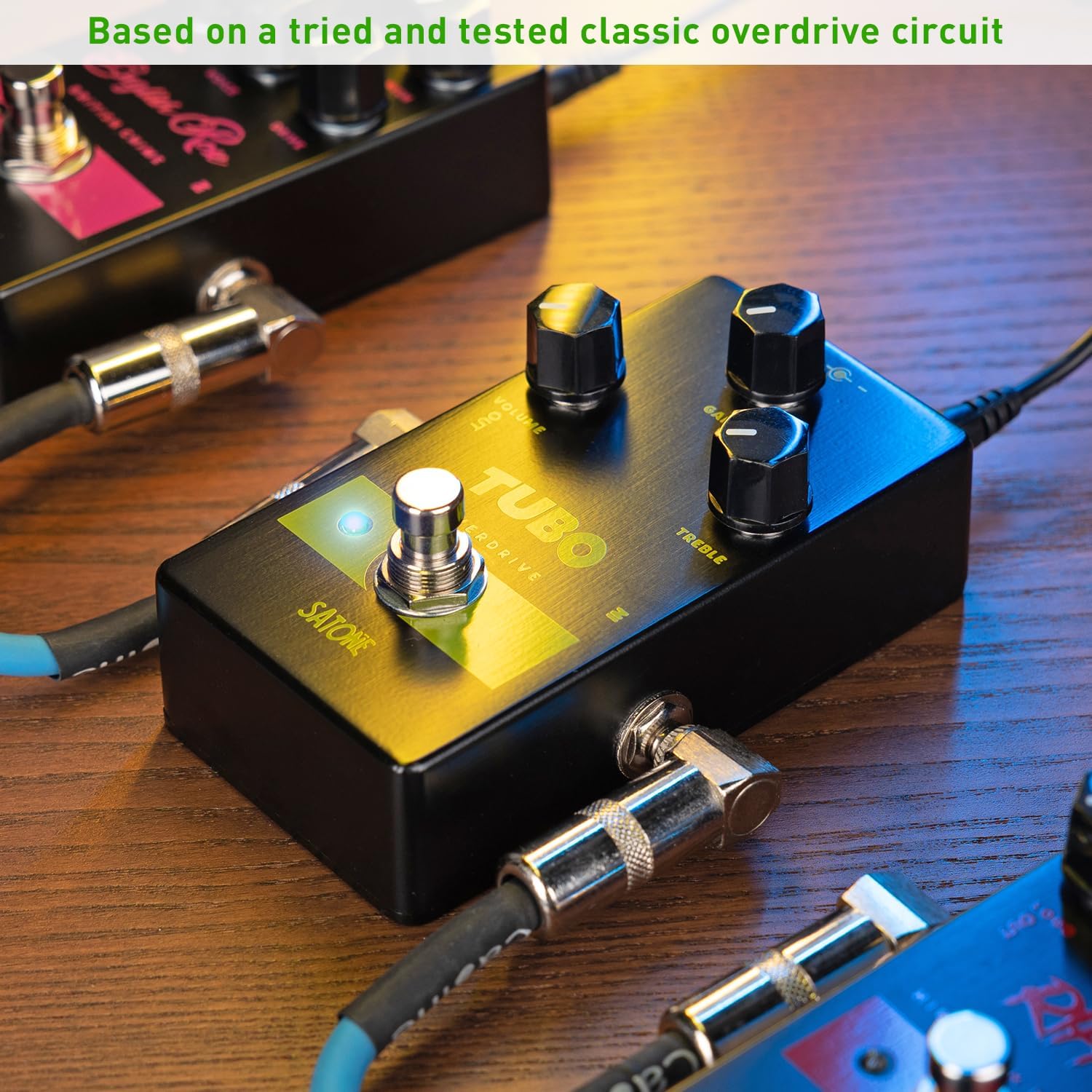Satone S806 Tubo Overdrive Pedal de efecto de guitarra eléctrica – Pedal de metal acústico preestablecido con efecto de sobremarcha de impulso medio