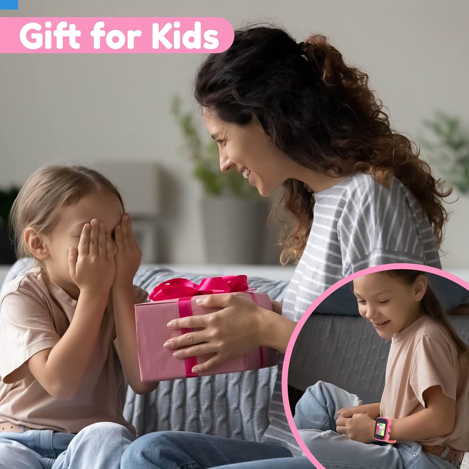Yehtta Reloj inteligente para niños, juguetes para niñas de 3 a 8 años, reloj HD doble cámara, reloj rosa para niños, regalos de cumpleaños para