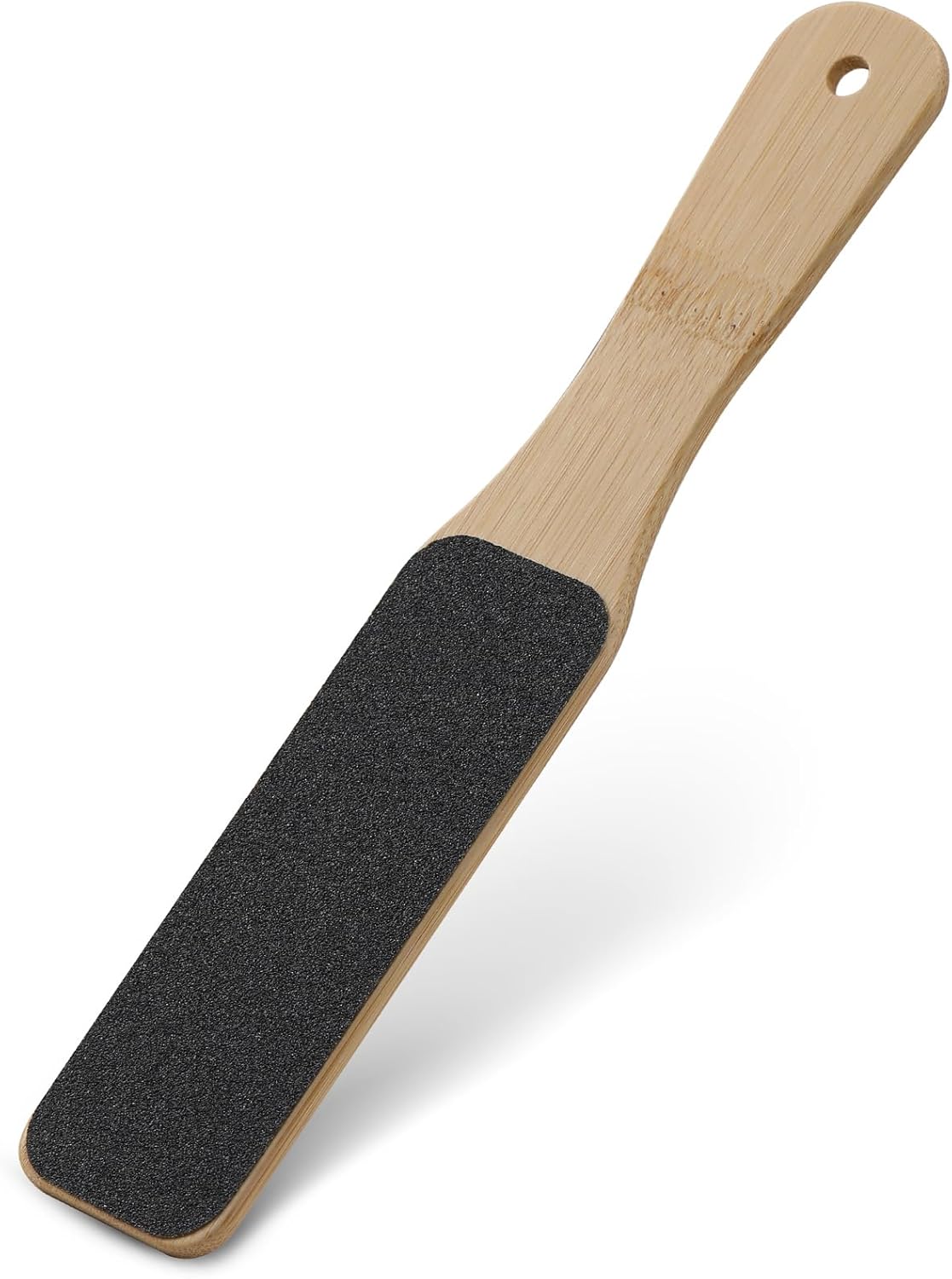 BEZOX Removedor de callos con mango de bambú (1 unidad), limpiador de pies portátil de doble cara, lijadora profesional de pedicura para pies suaves