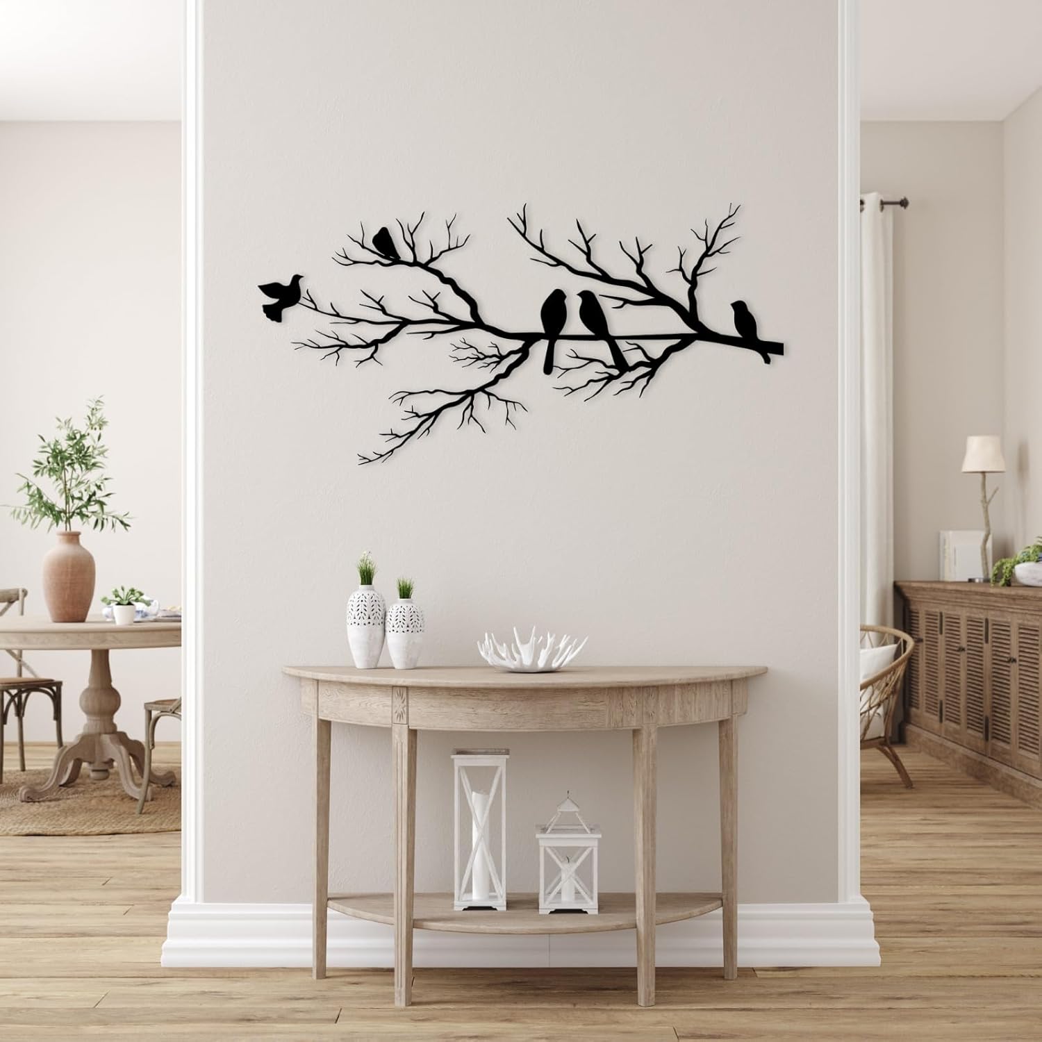 seemy Decoración de pared de arte metálico, decoración de pared de metal, decoración de pared negra, decoración de pared de metal para sala de