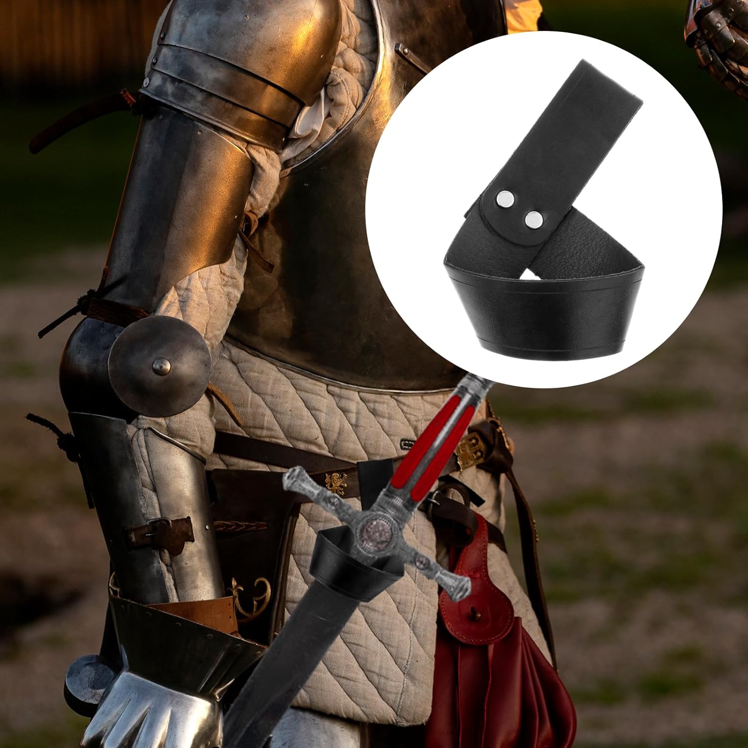 Funda de piel sintética para espada, soporte de transporte para cinturón de katanas, funda de daga de espada, funda de estoque para hombres adultos,