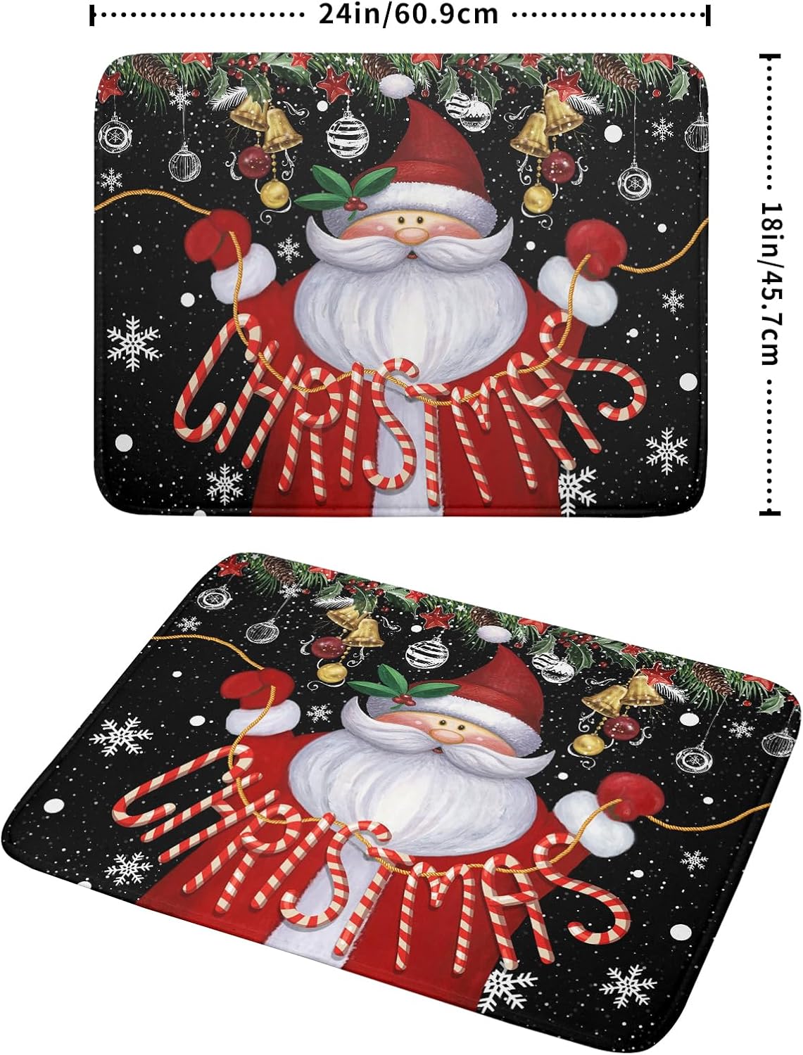 Tapete absorbente para secar platos, tapete de platos de Navidad de Papá Noel para encimeras de cocina, 18 x 24 pulgadas, escurridor de platos de