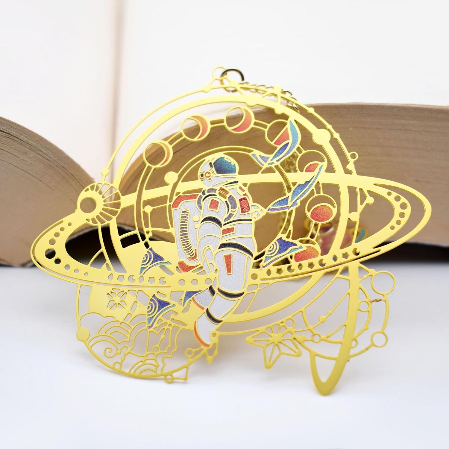 BLBMH Marcadores de metal para hombres, regalos únicos de Navidad, cumpleaños, para novio, mejor amigo, aniversario, día de San Valentín, astronauta